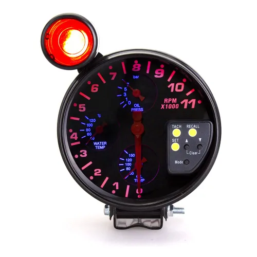 Miniatura 3 de MASO Motor de coche de 5 pulgadas 4 en 1 RPM Medidor de tacómetro de 12 V con asiento y luz de cambio, prensa de aceite de agua y temperatura