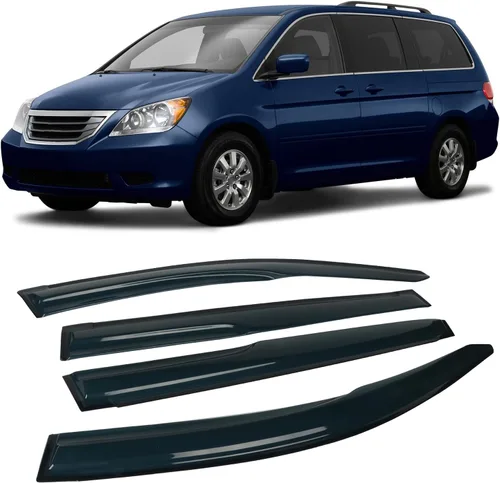 Miniatura 15 de 4 piezas de protectores de lluvia para ventanas y deflectores de viento para Honda Civic de 4 puertas sedán, 1996-2000, para montaje exterior