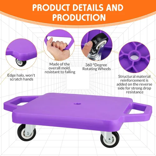 Miniatura 2 de Jerify 8 piezas de patineta deportiva para niños con ruedas de plástico que no se dañan, educación física para el hogar, equipo de juego escolar