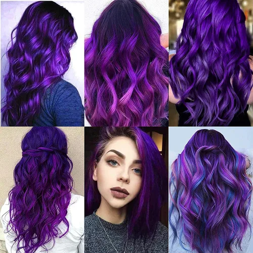 Miniatura 6 de 12 extensiones de cabello rizado de colores con reflejos para fiesta, multicolores ondulados, extensiones de cabello sintético de arco iris