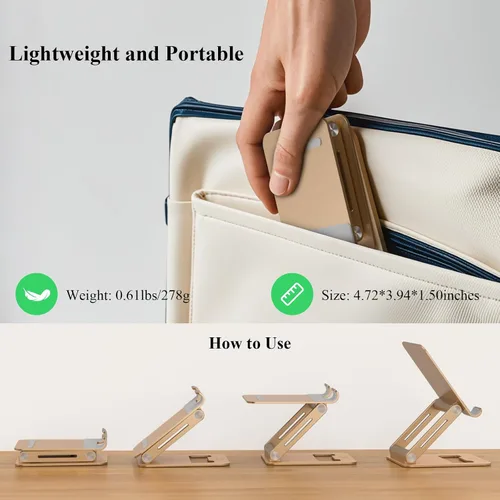Miniatura 7 de Minthouz Soporte para tableta, soporte ajustable multiángulo para tableta, soporte de aluminio para iPad compatible con iPhone 17, 16, 15, 14, 13