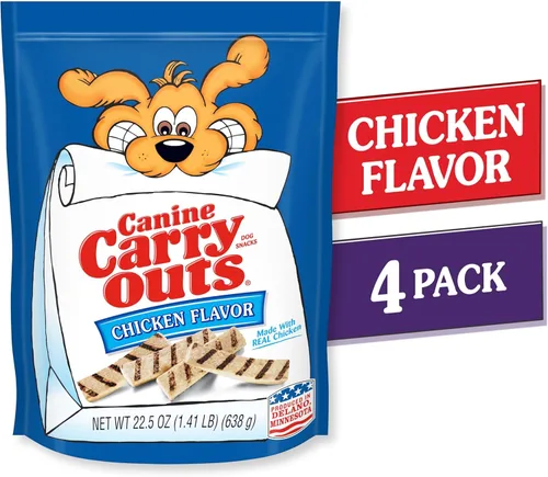 Miniatura 2 de Canine Carry Outs Golosinas para perros, sabor a pollo, 22.5 onzas (paquete de 4), hechas con pollo real