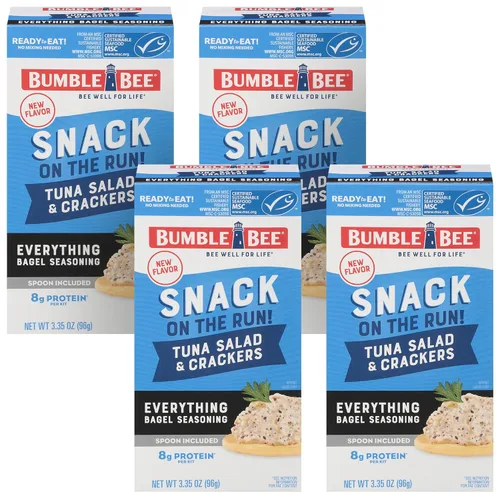 Miniatura 32 de Bumble Bee Snack On The Run - Kit de ensalada de atún original con galletas saladas, paquete de bocadillos de proteína listo para comer, 8g