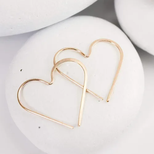 Miniatura 75 de Aretes de aro finos martillados, elegantes plata esterlina geométrica sólida, relleno de oro y relleno de oro rosa; para mujer por Lotus Stone