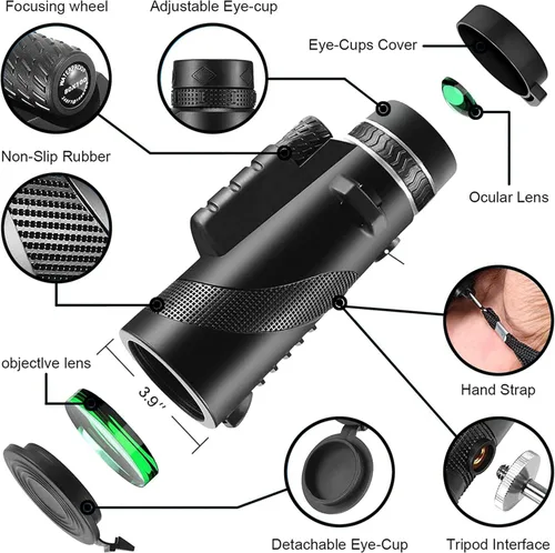 Miniatura 2 de Monocular-Telescopio 80x100 Monoculares de alta potencia de alta definición para adultos de alta potencia con adaptador de teléfono inteligente