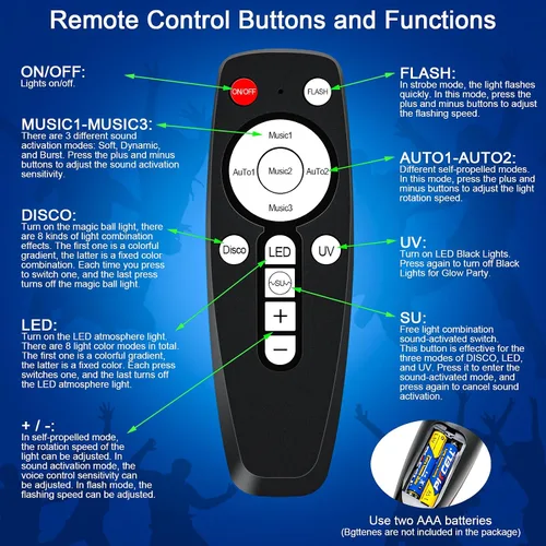 Miniatura 7 de Luz de bola de discoteca, luces de DJ para fiestas, luces estroboscópicas activadas por sonido, decoraciones de fiesta de discoteca, iluminación