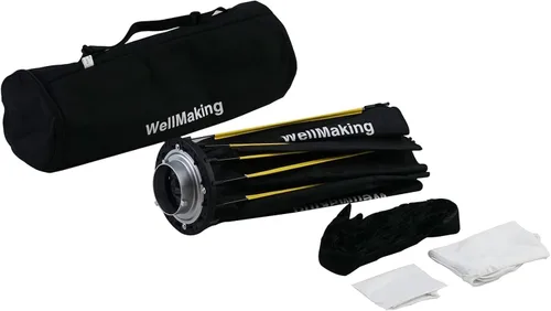 Miniatura 9 de WELLMAKING Caja de luz parabólica de 25.6 pulgadas de 16 quilates de configuración rápida y plegable, con difusores/rejilla de panal/bolsa
