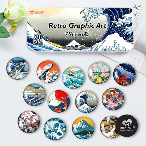 Miniatura 6 de MORCART Ukiyoe - 3081 imanes para nevera, pintura Ukiyoe, imanes para nevera de cocina, pizarra blanca, oficina, lavavajillas Pinturas Ukiyoe