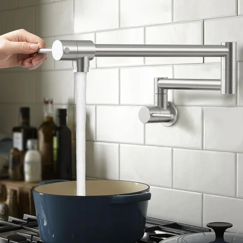 Miniatura 12 de KES Llenador de Ollas Dorado para Cocina Grifo Plegable de Latón con Doble Articulación Brazo Giratorio Grifo de Fregadero Articulado de Montaje