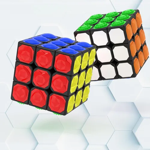 Miniatura 2 de AMAZA Cubo de velocidad 3x3 negro 3x3x3 rompecabezas de cubo mágico de velocidad Fidget Juguetes Táctil Cubo especial Puzzle Touch Twist Patch