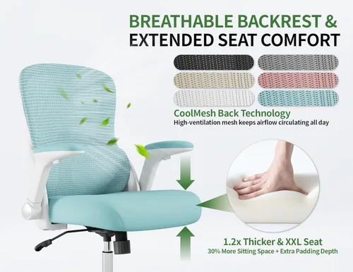 Miniatura 3 de Silla de oficina Veratric - Silla de escritorio ergonómica con soporte lumbar ajustable, silla de computadora de malla, sillas de oficina ejecutivas