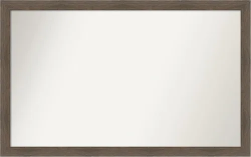 Miniatura 207 de Amanti Art Espejo de pared personalizado no biselado (24 x 27 pulgadas), marco estrecho de nogal chipre - varios tamaños personalizados - Espejo