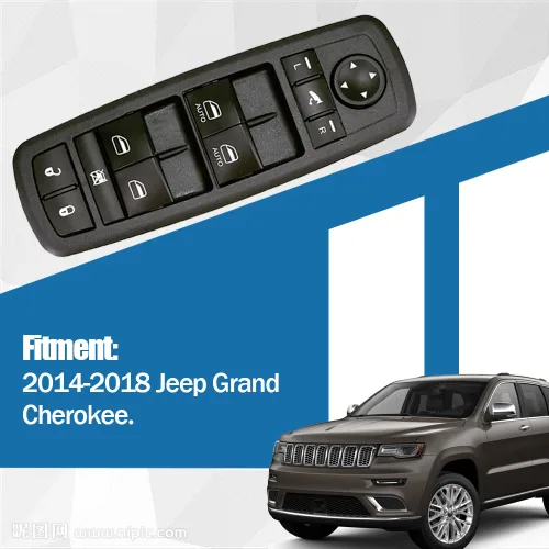 Miniatura 2 de Interruptor de control de elevalunas eléctrico maestro para el lado del conductor delantero para Jeep Grand Cherokee 2014-2018, sustituye a