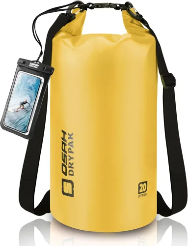 Miniatura 30 de Bolsa seca impermeable, 5L/10L/20L/30L/40L Mochila de almacenamiento ligera con funda para teléfono para mujeres y hombres, saco impermeable Gris