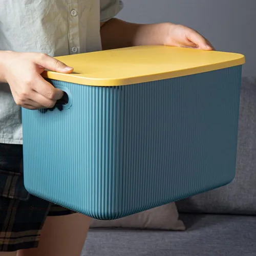 Miniatura 2 de Garneck 1 caja de almacenamiento de plástico con tapa, elegante organizador para ropa, cosméticos y decoración del hogar más versátil y opción