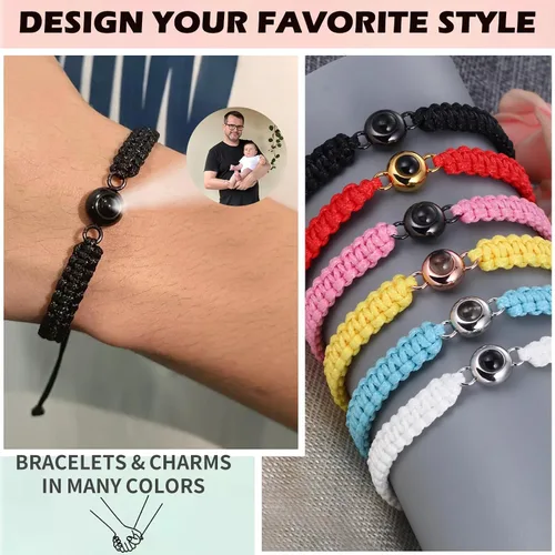 Miniatura 5 de Pulseras personalizadas con fotos, pulsera de proyección con imagen en el interior, pulsera con imagen personalizada, regalo conmemorativo