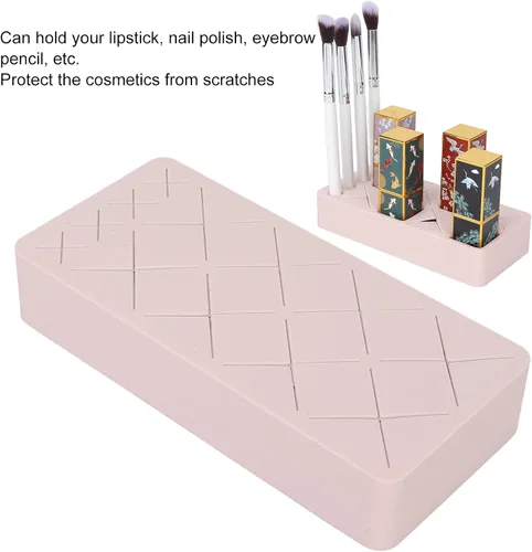 Miniatura 9 de Organizador de maquillaje – Organizador de lápiz labial de 12 ranuras – Soporte de exhibición de maquillaje cosmético de silicona con diseño