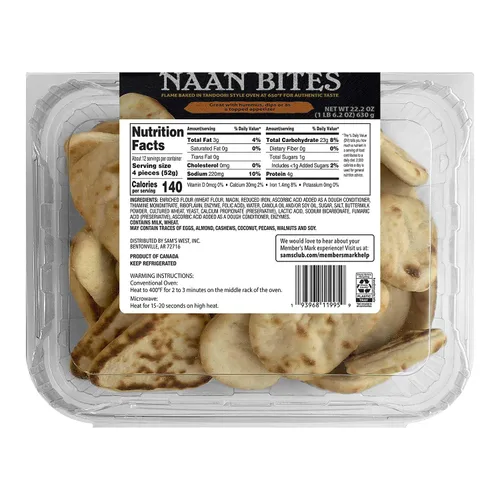Miniatura 4 de Member's Mark Tandoori Style Naan Bites Ideal con hummus, salsas o como aperitivo cubierto – (paquete de 3, 22.2 onzas, 43 piezas por paquete)