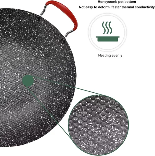 Miniatura 6 de Tyenaza Sartén coreana para barbacoa, sartén antiadherente para pizza, sartenes planas redondas, compatibles con estufas y inducción, para hornear