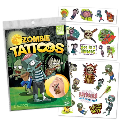 Miniatura 13 de Paquete variado de tatuajes temporales de Halloween espeluznantes, más de 100 diseños aterradores para niños y adultos, incluye fantasmas