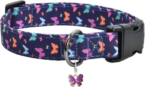 Miniatura 14 de Collar de perro con patrones de flores con accesorios, collares para perros de algodón suave para perros pequeños, medianos y grandes, hembras