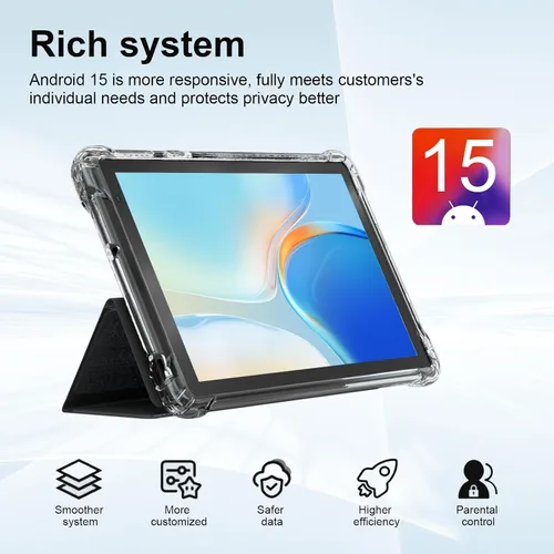 Miniatura 7 de PEICHENG Tableta con Estuche Protector, 7" IPS 1024 * 600 Android 15.0 Tab PC RAM 8GB (3+5 Expand) + ROM 32GB Bluetooth 5.0 WiFi 6 2.4G+5G 2MP+5MP