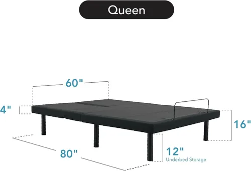 Miniatura 9 de Ergomotion Duetto - Cama ajustable con parte superior dividida, elevación de cabeza independiente, gravedad cero, anti-ronquidos, iluminación debajo