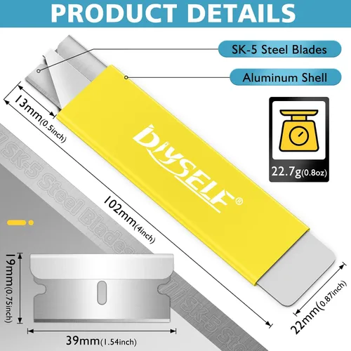 Miniatura 5 de DIYSELF Cortador de caja, paquete de 12 cortadores de caja retráctiles para paquetes, cajas, funda resistente de metal, cortador básico, cuchillo