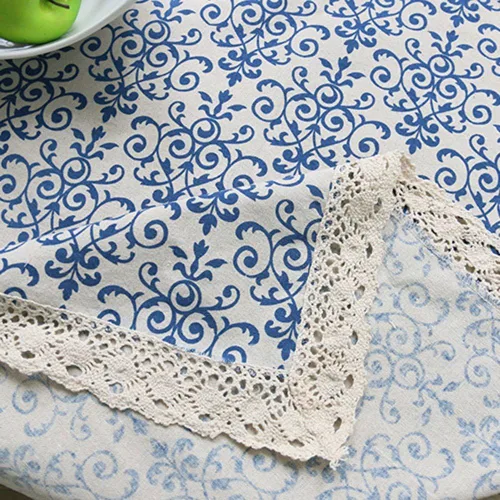 Miniatura 12 de LeLehome Elome - Mantel cuadrado de estilo bohemio vintage de 36 pulgadas, con encaje de lino y algodón, lavable, para cena y pícnic, cubierta