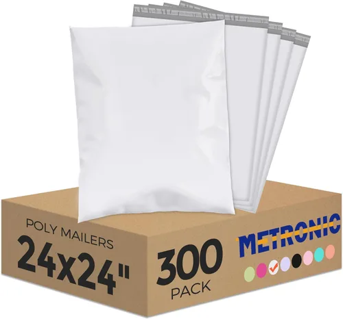 Miniatura 53 de Metronic Sobres de polietileno grandes de 24 x 24 pulgadas, 100 unidades, bolsas de envío adhesivas fuertes para ropa, sobres impermeables para Lila