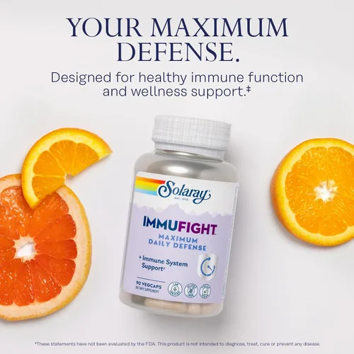 Miniatura 3 de SOLARAY Immufight Máxima defensa diaria, apoyo inmunológico durante todo el día, vitamina C, vitamina D, zinc, probióticos, monolaurina, acerola