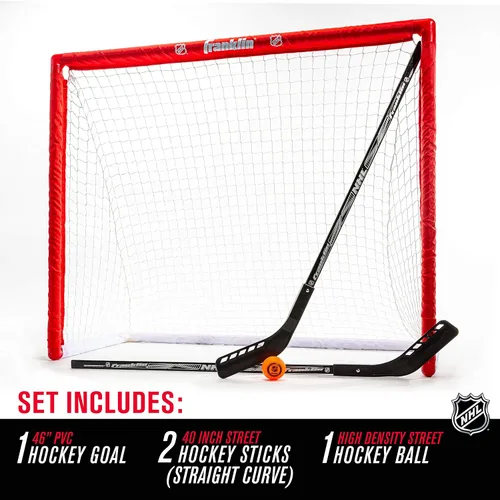 Miniatura 3 de Franklin Sports Set de arco, pelota y palo de hockey - NHL