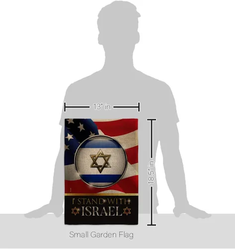 Miniatura 2 de Israel Flag Tapiz de arpillera con texto en inglés "I Stand with Israel" (Estoy con Israel), tapiz de arpillera de Estados Unidos, póster al aire