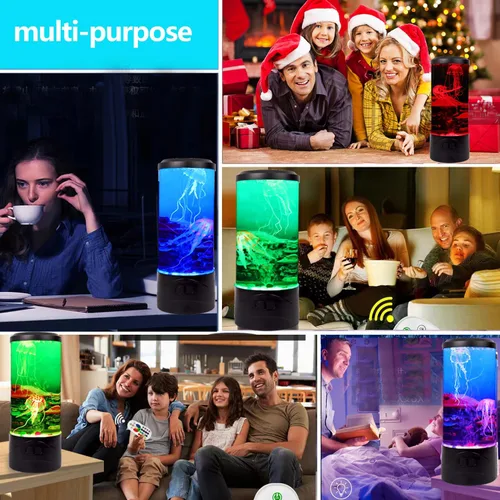 Miniatura 3 de Toycol Lámpara de Medusas Burbuja, Lámpara Nocturna LED de 8 Cambios de Color, Lámparas de Tanque de Acuario de Estado de Ánimo para Adultos Niños
