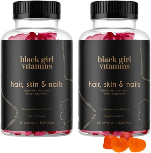 Miniatura 6 de Black Girl Vitamins - Gomitas para el cabello, la piel y las uñas con biotina (6000 mcg), zinc, sin gelatina, vitamina A y vitamina E - Sin gluten.
