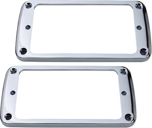 Miniatura 7 de Guyker Cubierta Humbucker plana de metal, juego de anillos de montaje para pastilla, pieza de repuesto de marco de pastillas para cuello de puente