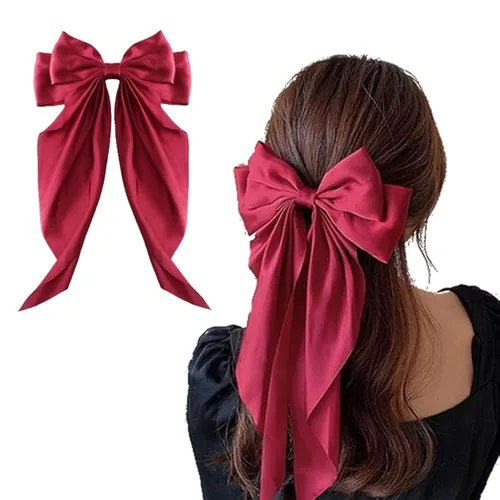 Miniatura 4 de Kefley Pinzas para el cabello con pasador francés para cabello grueso y fino, sandalias de lazo de grogrén para mujeres, niñas y horquillas de cinta