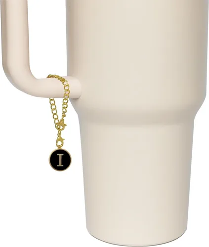 Miniatura 7 de 2 fundas de popote para copa Stanley de 30 y 40 onzas, 0.394 in con 2 dijes de letras personalizados, nombre de identificación, letra inicial