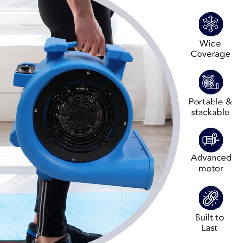 Miniatura 5 de Mounto 3 velocidades Air Mover 1HP 4000+ CFM Monster soplador de piso secadores de alfombras Secador de piso de limpieza