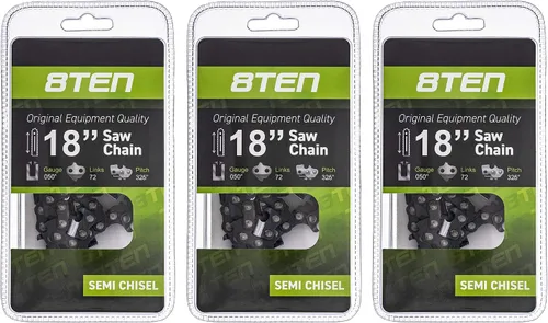 Miniatura 186 de 8TEN Cadena de motosierra semi cincel de 6 pulgadas .050 1/4 42 DL para Worx WG320 Black & Decker LLP120 (paquete de 3)