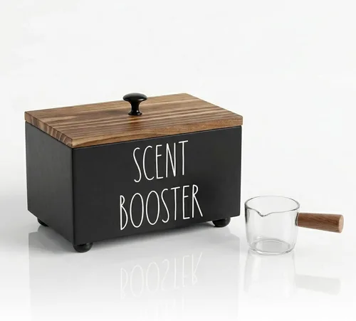 Contenedor potenciador de aroma de lavandería, organización de almacenamiento de cuentas de aroma de granja, dispensador de madera rústica para