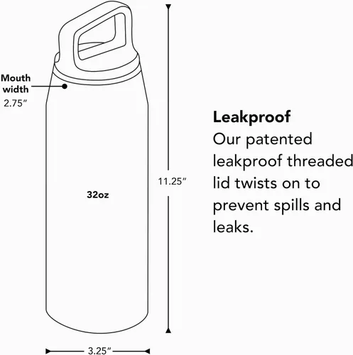 Miniatura 2 de MiiR - Botella de agua de boca ancha - Botella de agua aislada de 32 onzas en acero inoxidable con aislamiento de vacío de doble pared, diseño a