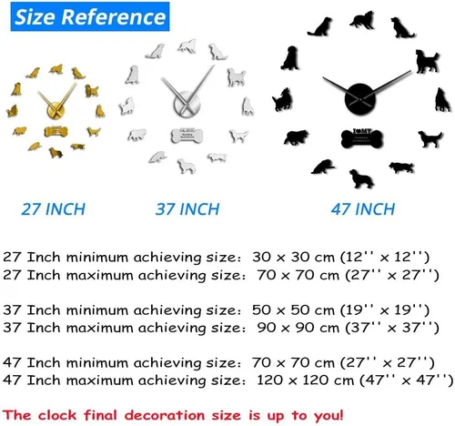 Miniatura 3 de Kit de reloj acrílico moderno para diseño de pared, reloj de pared sin marco 3D con calcomanías de espejo para decoración de sala de estar, B-27