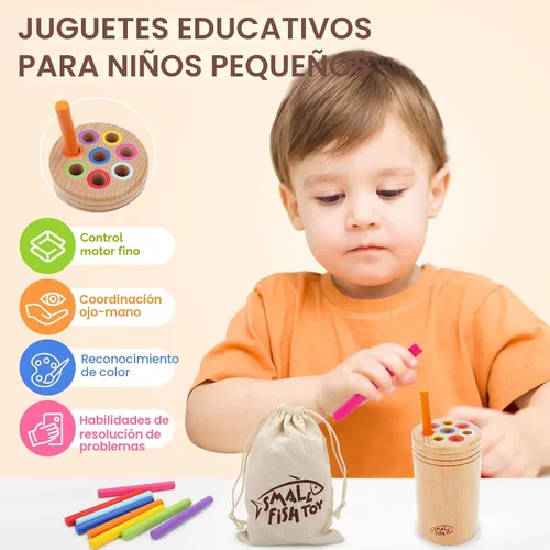 Miniatura 2 de Juguetes Montessori para niños de 1 a 3 años: Juguetes de aprendizaje de madera para clasificar colores para niños pequeños de 1, 2 y 3 años