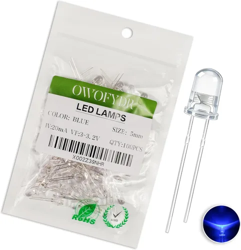 Miniatura 7 de 100 lámpara LED de diodo de luz blanca cálida de 5mm (Lente Transparente Redonda DC 3V 20mA) Bombilla de iluminación, componente electrónico, luz