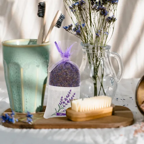 Miniatura 2 de Bolsas de bolsita de lavanda: 30 unids bolsas vacías bolsitas, bolsas de gasa de fragancia de impresión de flores para brotes Lagerung