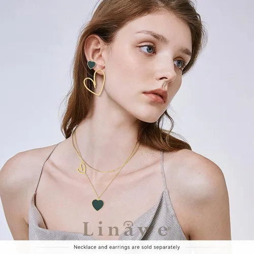 Miniatura 4 de Linawe 4 Pcs Heart Stud Mismatched Earrings Set for Women Girls, Hypoallergenic Stainless Steel GoldRose GoldSilver Cartilage Tragus Piercing