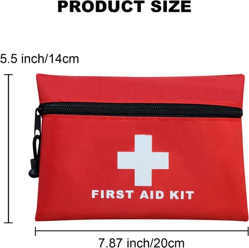 Miniatura 7 de 12 piezas Mini Kit de primeros auxilios Bolsa de almacenamiento vacía con cierre para emergencias en casa, oficina, automóvil, al aire libre, barco