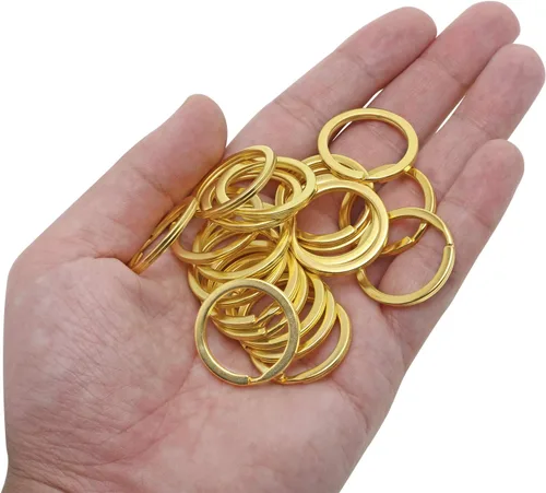 Miniatura 5 de Tupalizy Llavero redondo plano con placa de perro dividida de metal para llaves del hogar, automóvil, manualidades y cordones de cinturón, 20