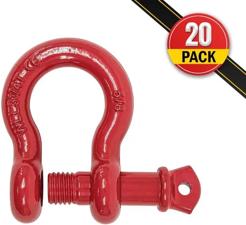 Miniatura 2 de Mytee Products - Grillete de anclaje forjado de 5/8" de acero al carbono con tornillo de aleación, 3.25 toneladas (6,500 libras) de capacidad de 20